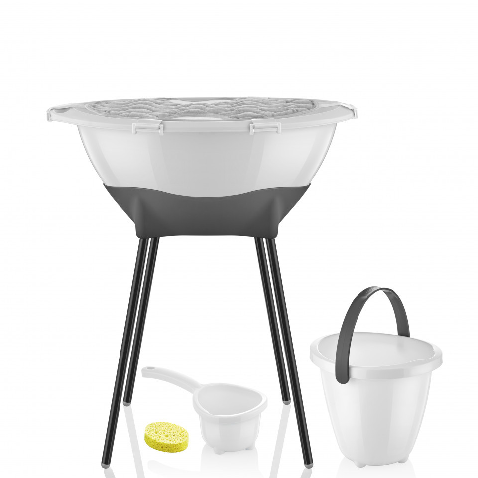 Set Baie BabyJem Elegant Alb | Ergonomic și Complet - imagine 7