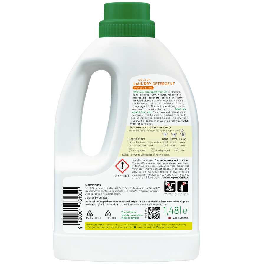 Detergent Bio Planet Pure Color, 1.48L