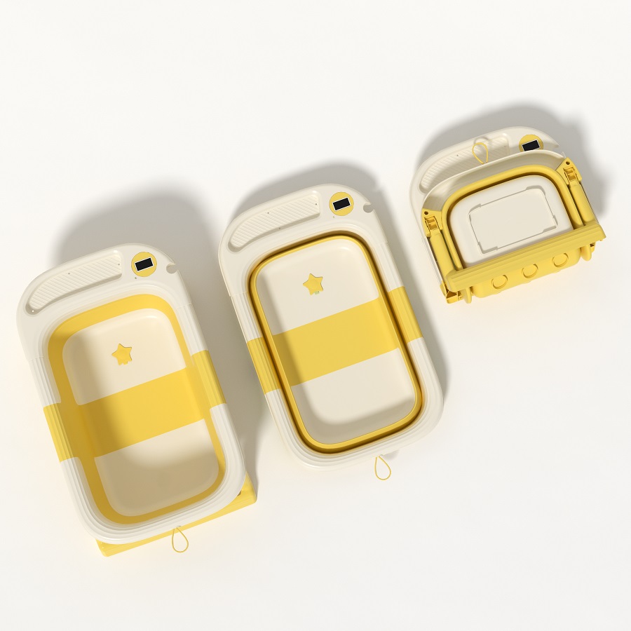 Cadită Little Mom Yellow Ultrapliabilă cu Hamac - imagine 3