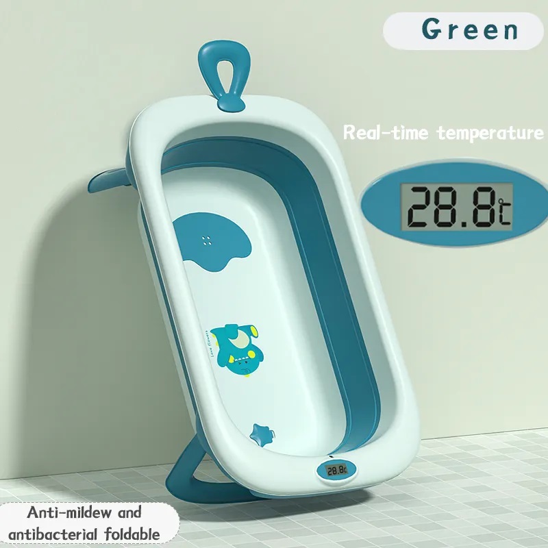 Cadita Pliabila Little Mom Dino Blue cu Termometru si Perna - imagine 9