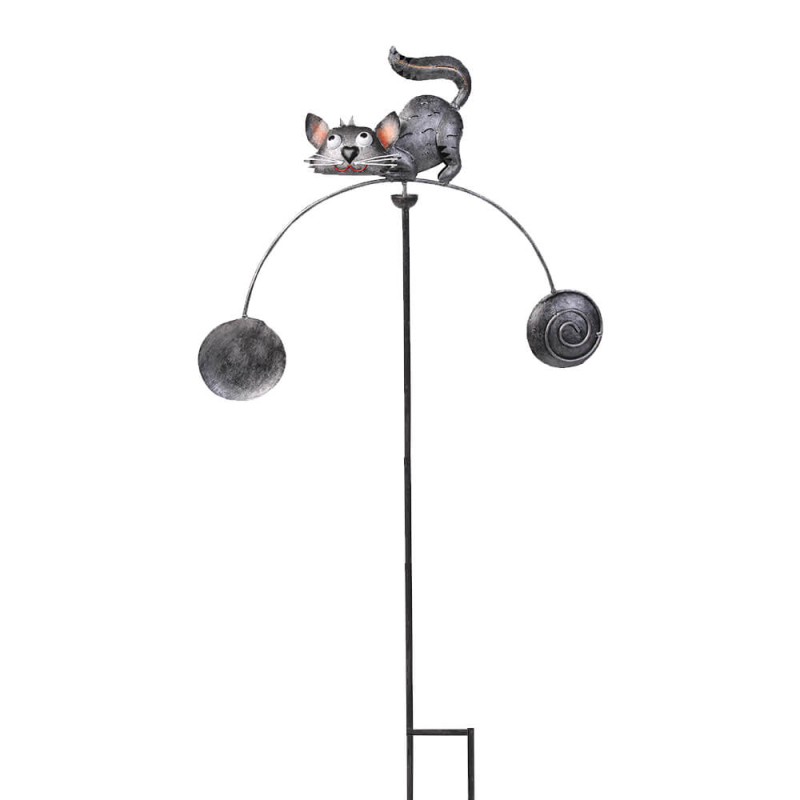 Decoratiune Pisica Metalica Pendul Jad Flamande - imagine 3