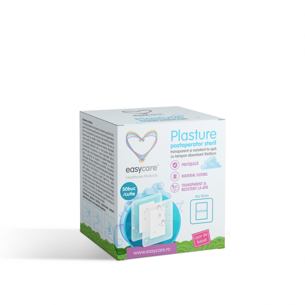 Easycare Plasture Aparare Apă 10x10cm - 50buc
