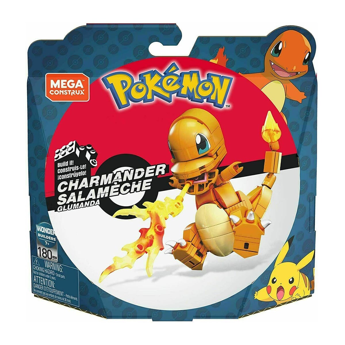 Set Constructie Mega Bloks Pokemon Charmander 180 Piese