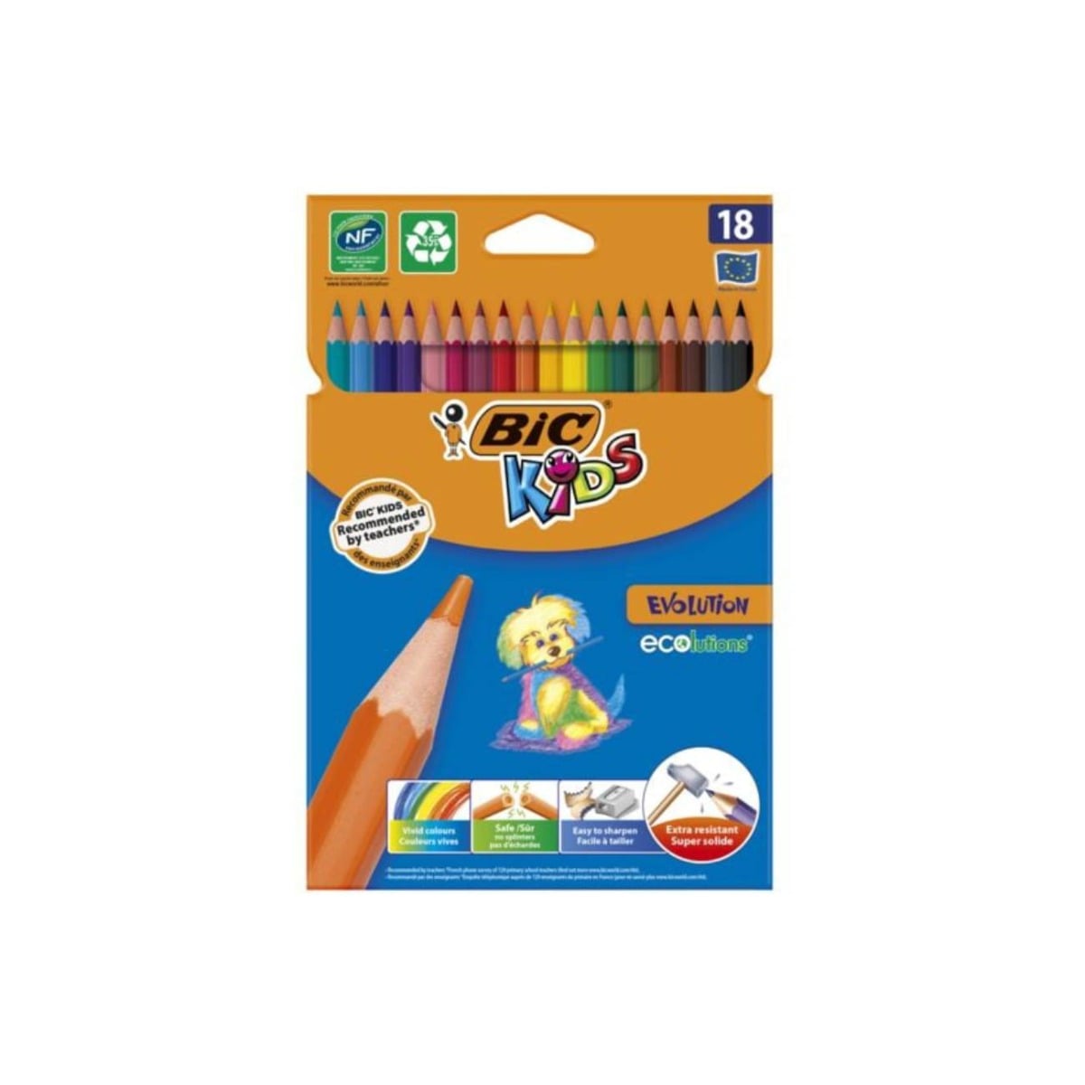 Set Creioane Colorate Bic Evolution, 18 Bucăți