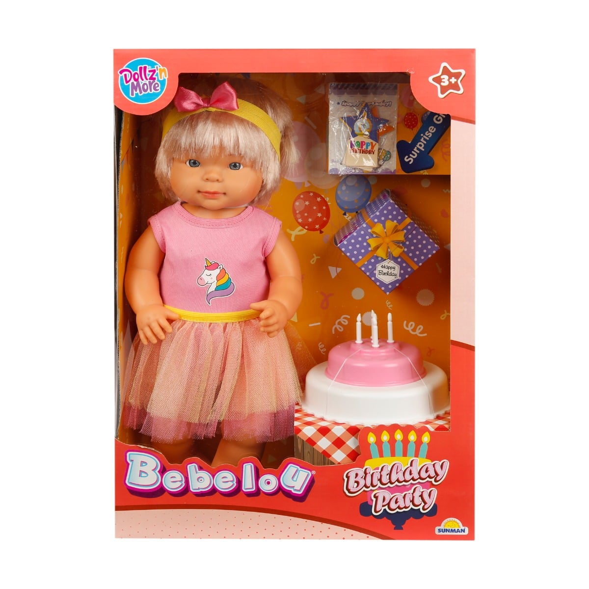 Papusa Bebelus cu Fusta Roz Dollz n More, 40 cm