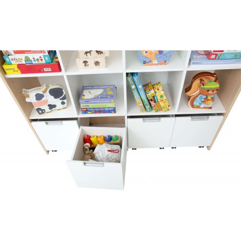 Cutie pe roti Quadro Alb | Depozitare Mobila Moje Bambino - imagine 4