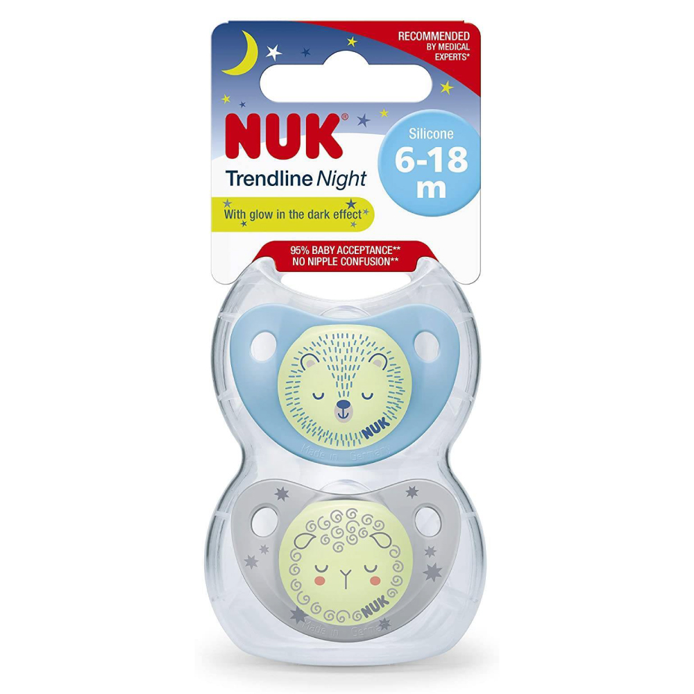 Set 2 Suzete NUK Night-Day Silicon M 6-18 luni