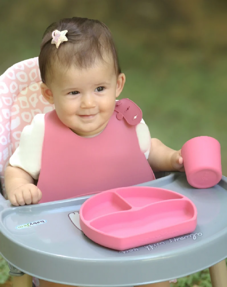 Baveta BabyJem Mini Roz Reglabilă din Silicon - imagine 5