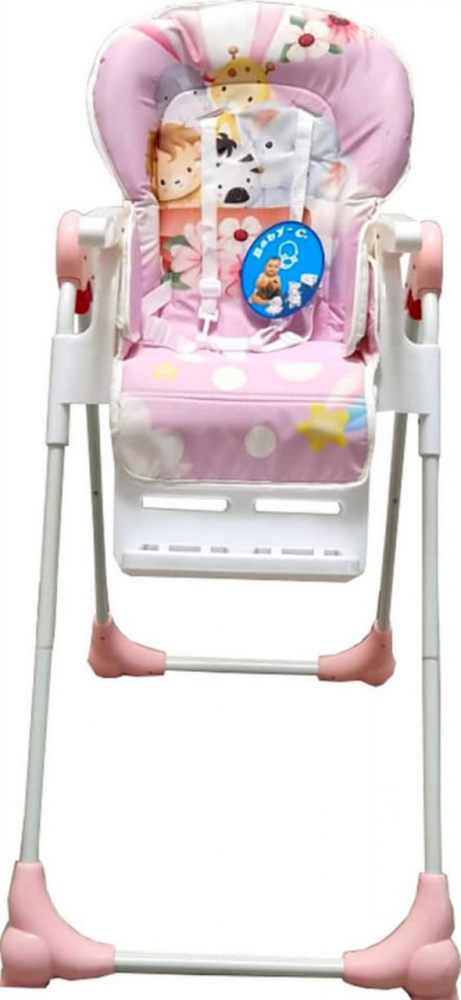 Scaun Masa Baby Care Animalute Roz Reglabil - imagine 2