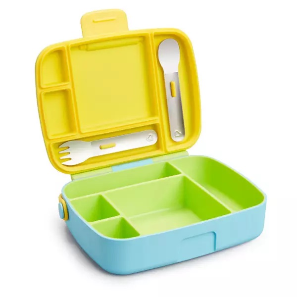 Cutie Bento Munchkin Green cu Ustensile Inox - imagine 2
