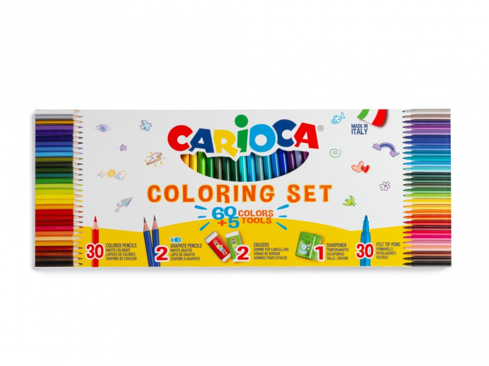 Set Colorat Carioca 65 Piese - Artă și Creativitate