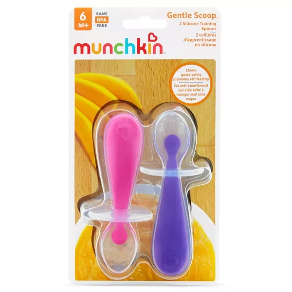 Set 2 lingurițe Munchkin Gentle Scoop, 6L+, Roz/Violet - imagine 2
