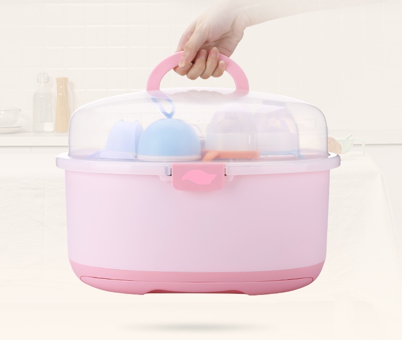 Cutie Depozitare Biberoane Little Mom Pink - imagine 10