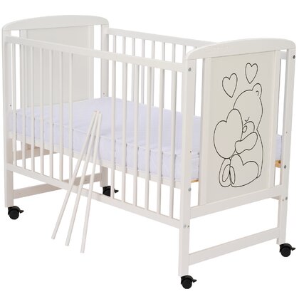 Patut Lemn Qmini Timmi Heart, 120x60 cm, Somiera Reglabila - imagine 8