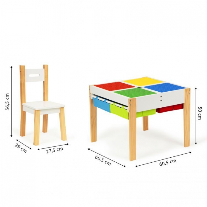 Set Masa și 2 Scaune Ecotoys pentru Copii