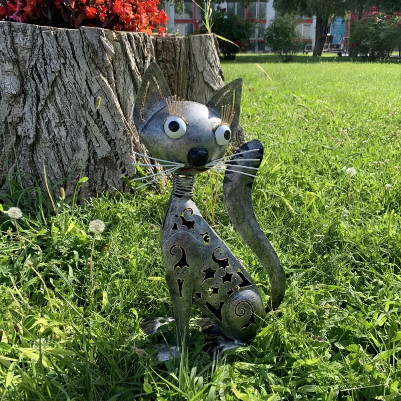 Pisică Metalică Decorațiune Grădină Flexibilă