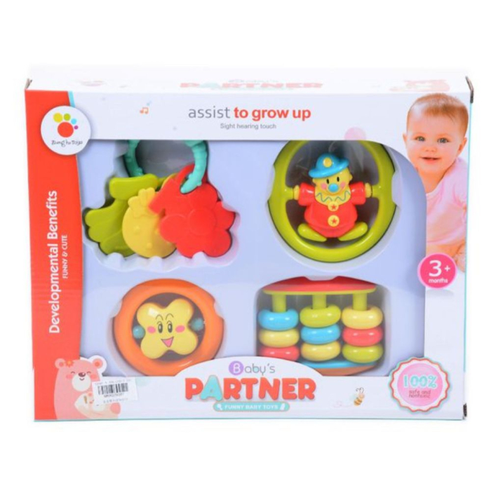 Set 4 Jucării Zornăitoare și De Dentiție Bebe