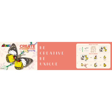 Set Creativ Breloc Fluture Lemn | Avenir - imagine 6