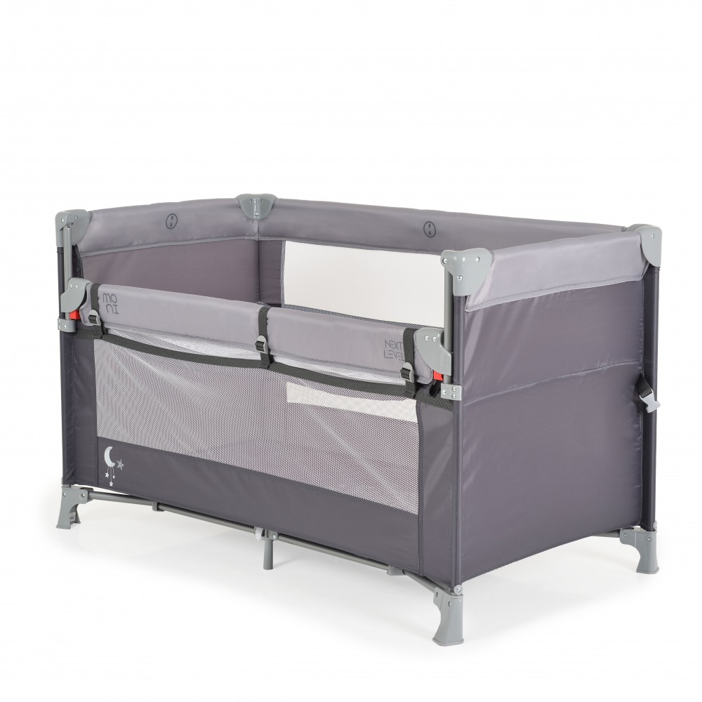 Patut Pliabil Moni Next Level Grey cu Saltea - imagine 2