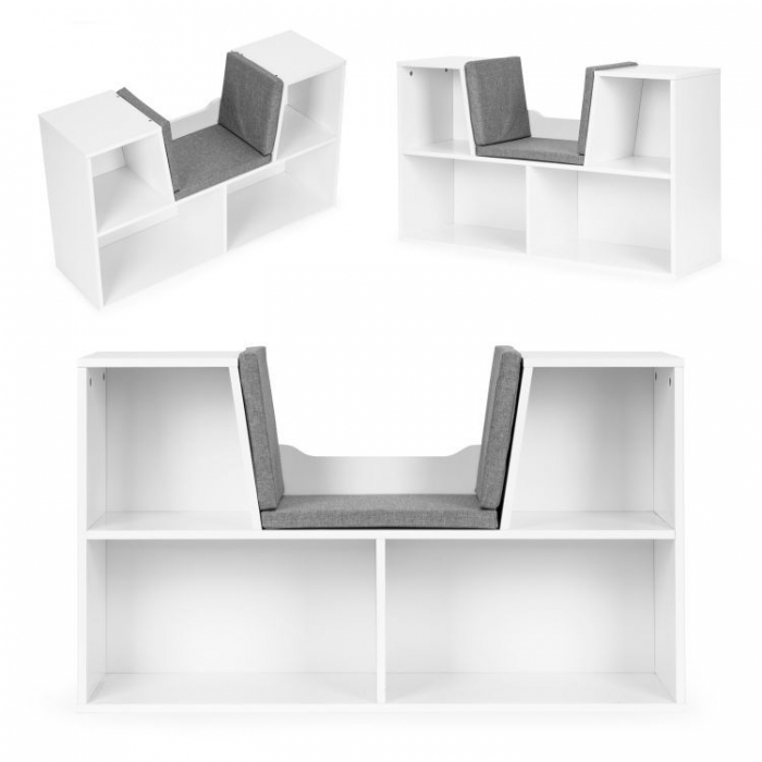 Ecotoys Mobilier Depozitare Cărți și Jucării cu Șezut