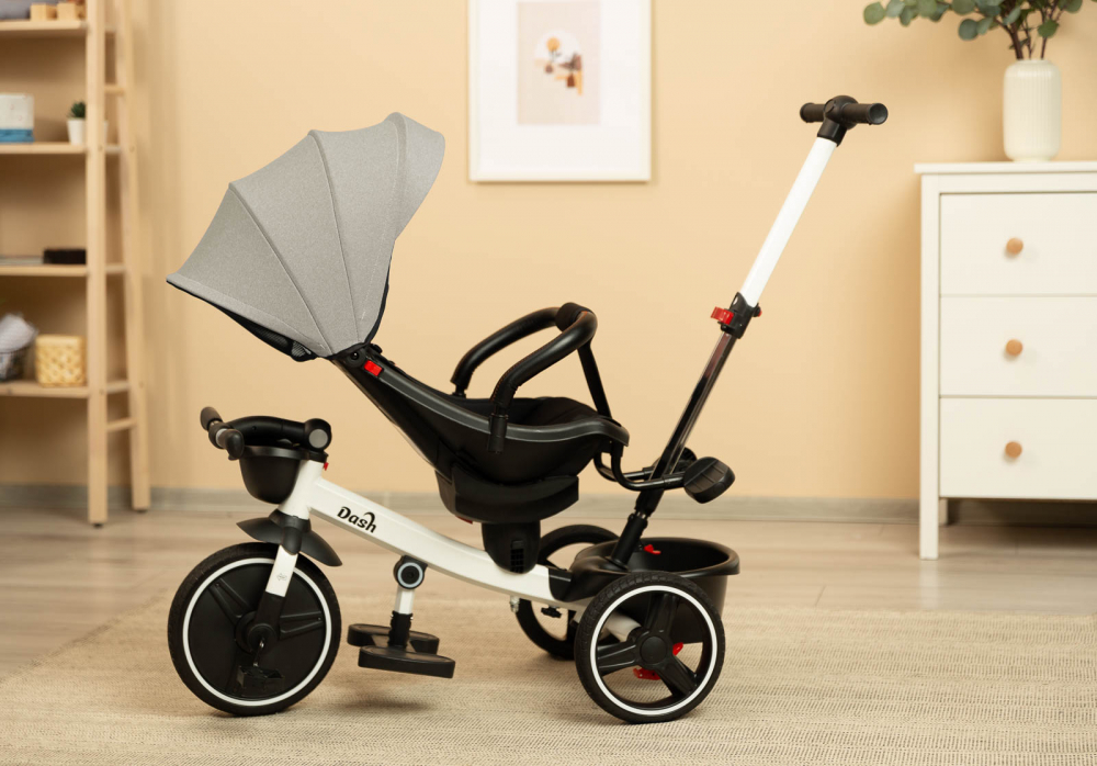 Tricicleta Toyz Dash Grey cu maner parental - imagine 2