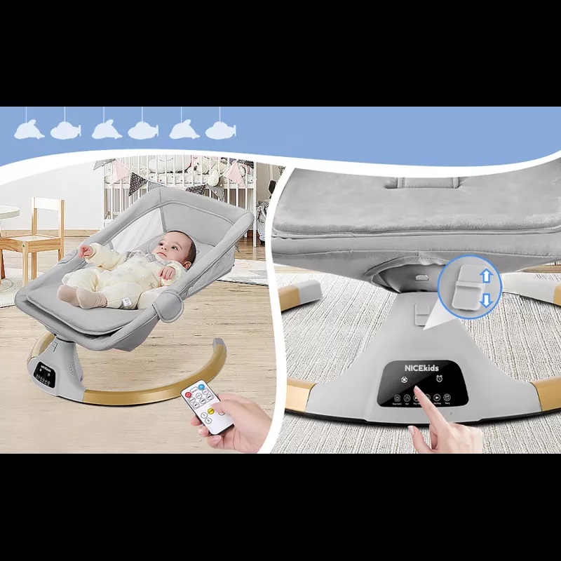 Leagan Electric 3in1 NiceKids Grey, cu Telecomanda - imagine 2