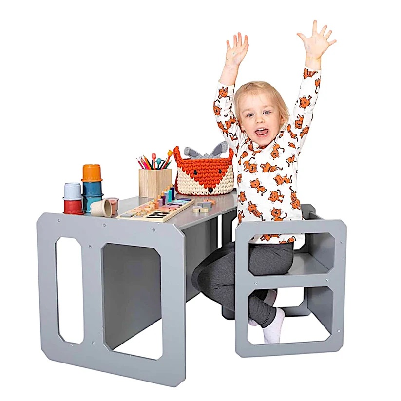 Set Montessori 3in1 Ginger Home Alb/Gri - imagine 8