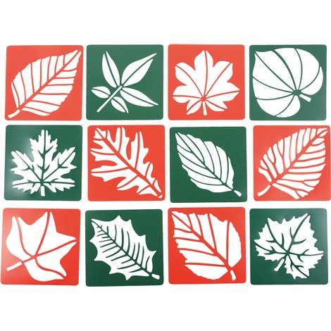 Set 12 Sabloane Frunze Moje Bambino 20x20cm