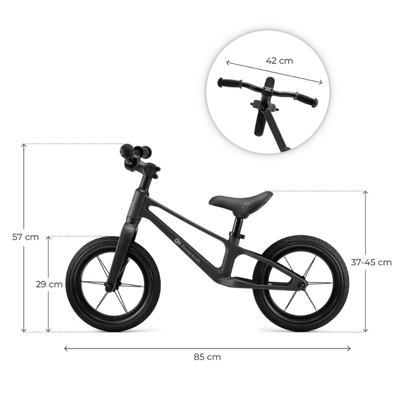 Kinderkraft Eter Black | Bicicletă Echilibru 12" - imagine 3