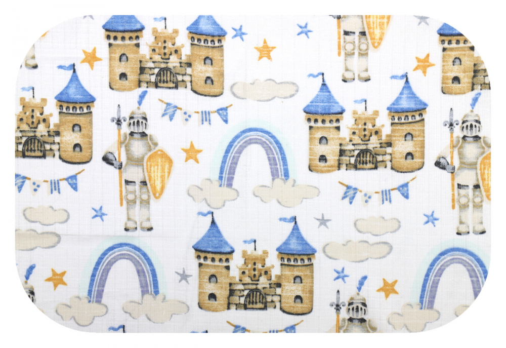Scutec Muselina Tetra Egakids Blue Castle, 70x80 cm - imagine 2