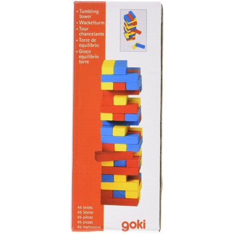Joc Jenga Colori Goki - Lemn, 45 Piese