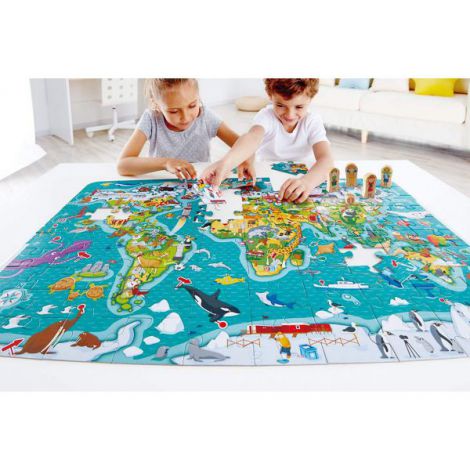 Puzzle 2-in-1 Turul Lumii Hape | 100 Piese - imagine 3