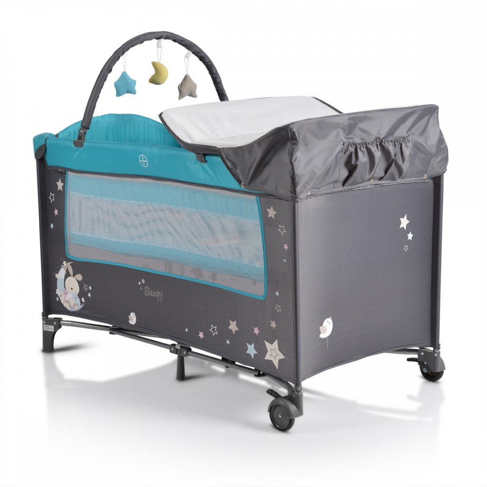 Patut Pliabil Moni Sleepy 2in1 Turcoaz - 540 lei