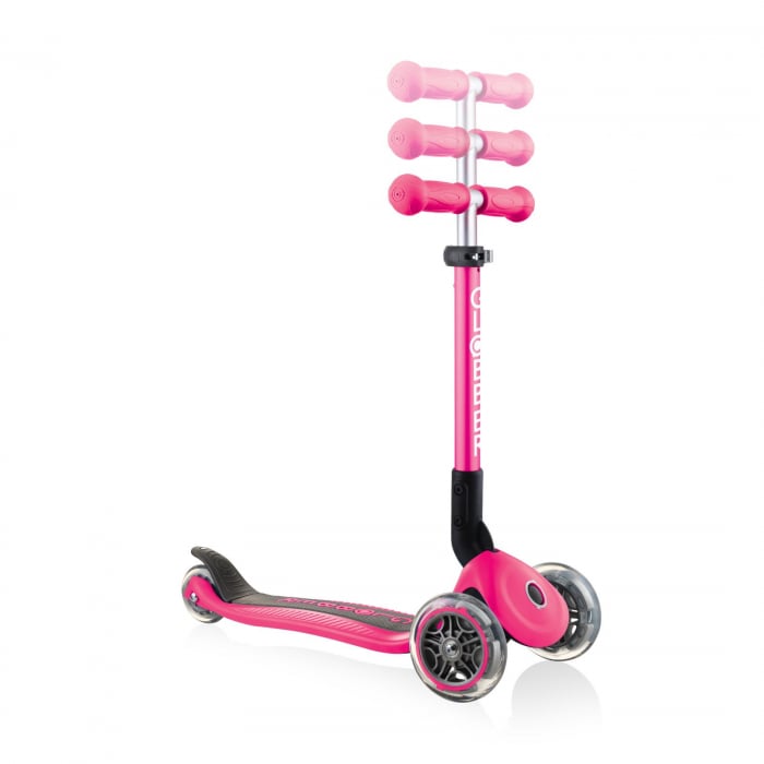Trotineta Globber Junior Primo Lights Roz Pliabilă