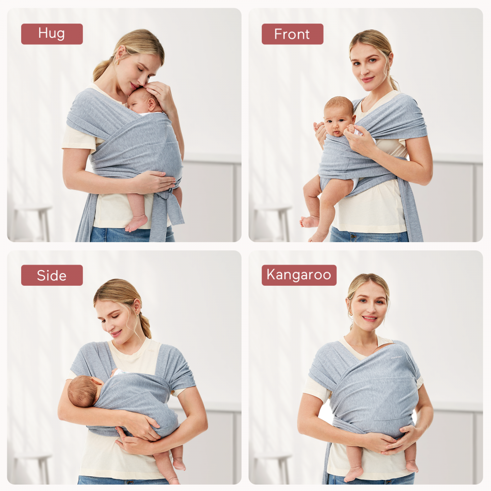 Marsupiu Momcozy ergonomic reglabil gri - imagine 3