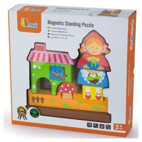 Puzzle Magnetic Lemn Scufita Rosie | Viga Toys - imagine 2