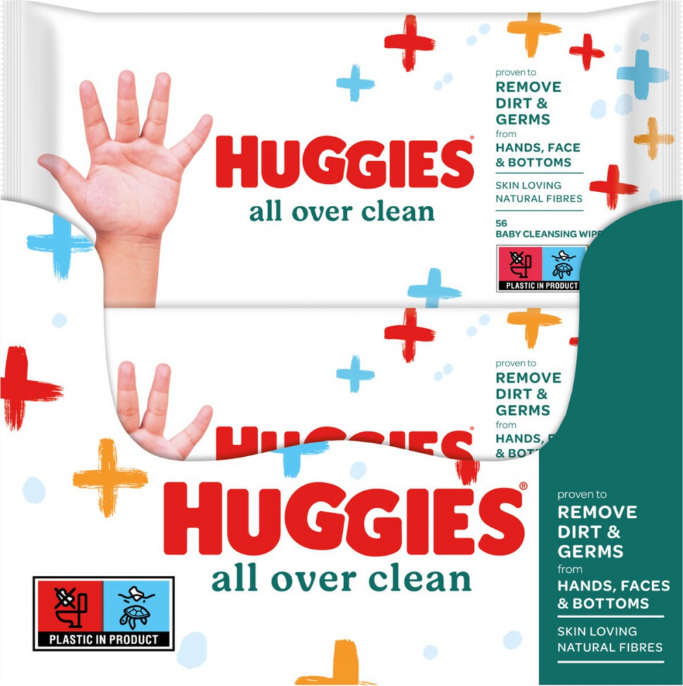 Set 10x56 Servetele Huggies All Over Clean Naturale - imagine 2