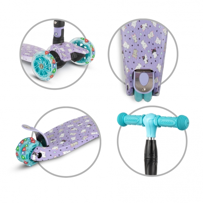 Trotineta Kidwell Vento Kitty Pliabilă cu LED - imagine 5
