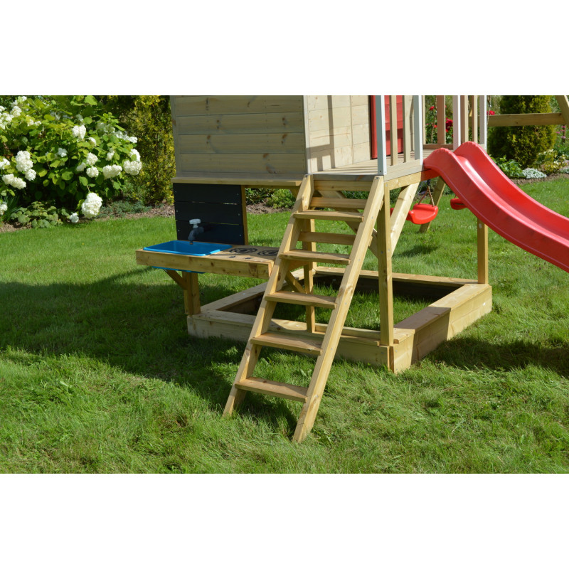 Casuta Gradina Grey Lodge cu Tobogan Wendi Toys