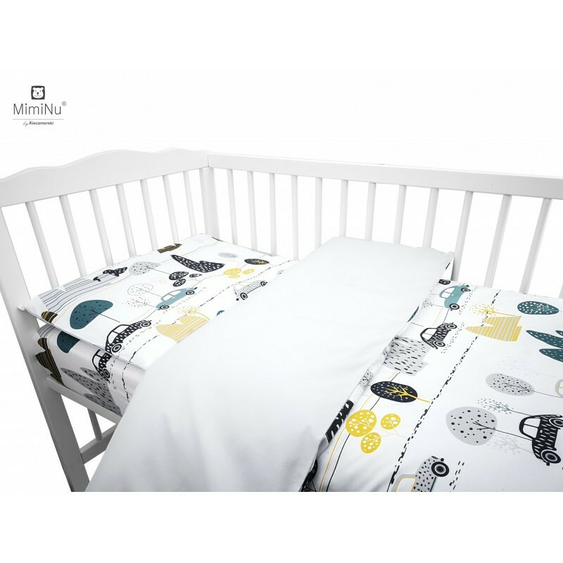 Set Lenjerie Patut MimiNu 6 Piese Bumbac Gri - imagine 4