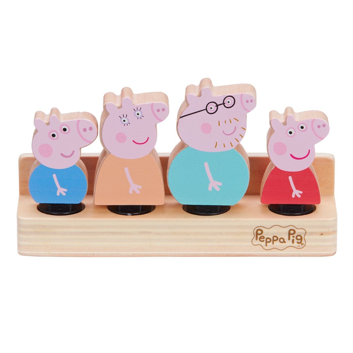 Set 4 Figurine Peppa Pig din Lemn | Jucării Educative