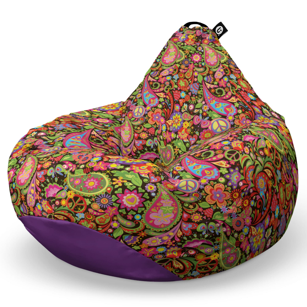 Fotoliu Puf Hippie Peace XL Updeco - imagine 6