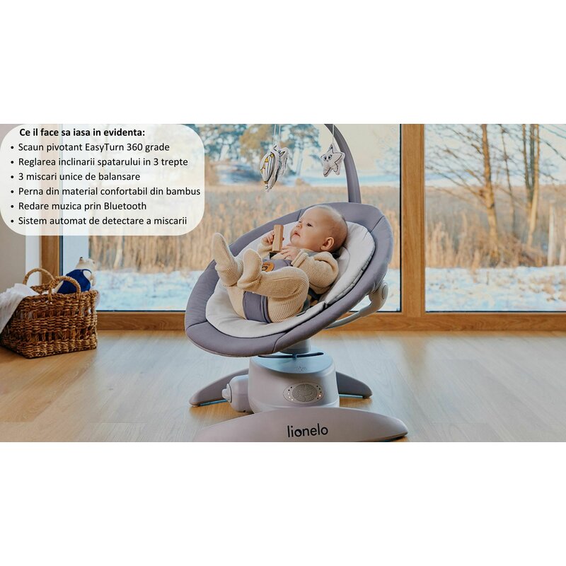 Balansoar Electric 2in1 Lionelo Mell Gri - imagine 6