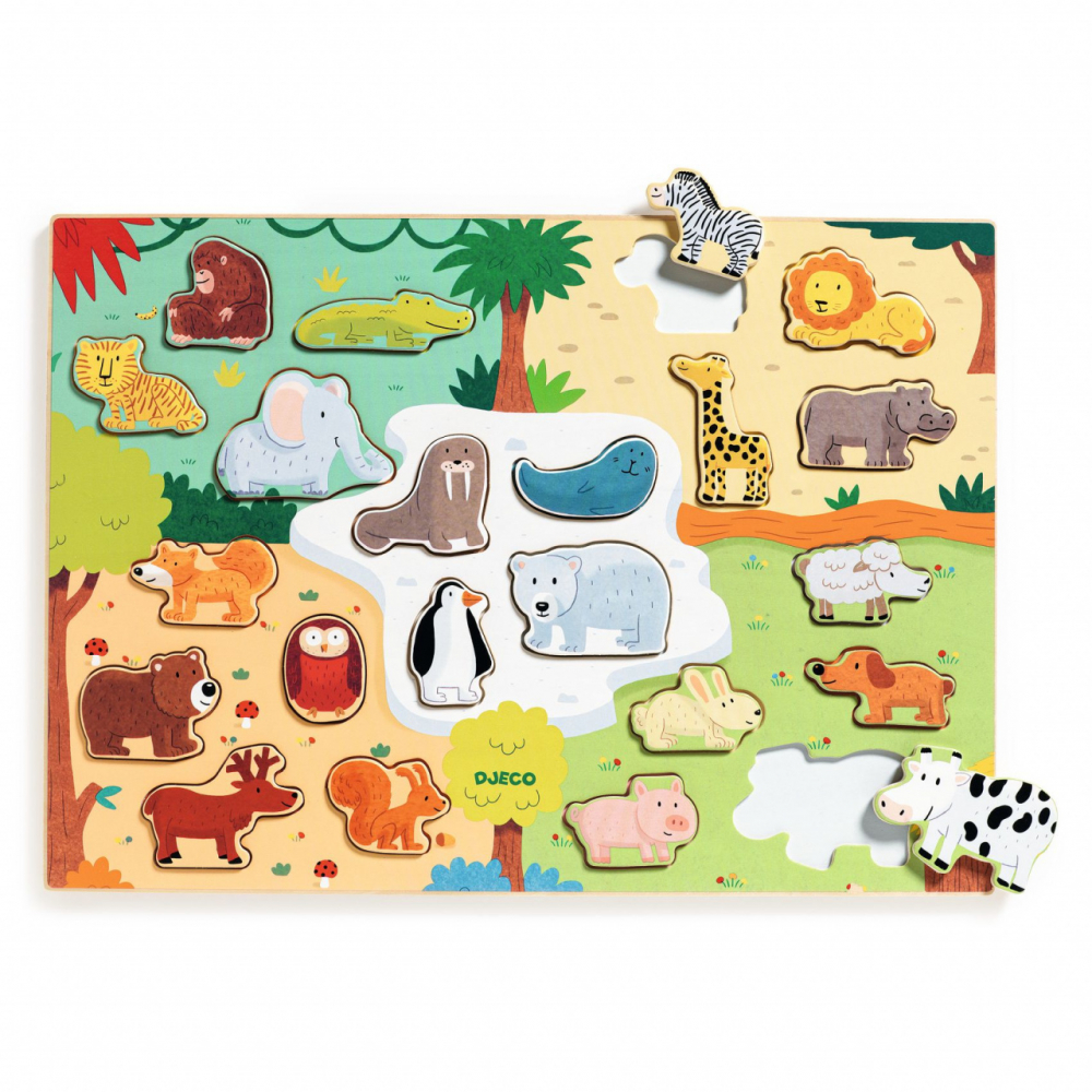 Puzzle Lemn Animo Djeco | Educativ si Colorat