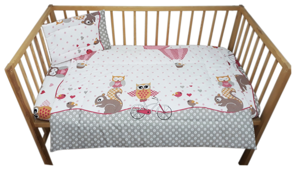 Lenjerie Patut Owls 3 Piese Nichiduta - Confort