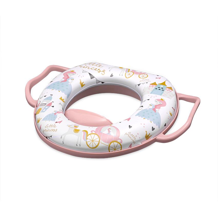 Reductor toaletă Lorelli Pink Princess cu mânere - imagine 2