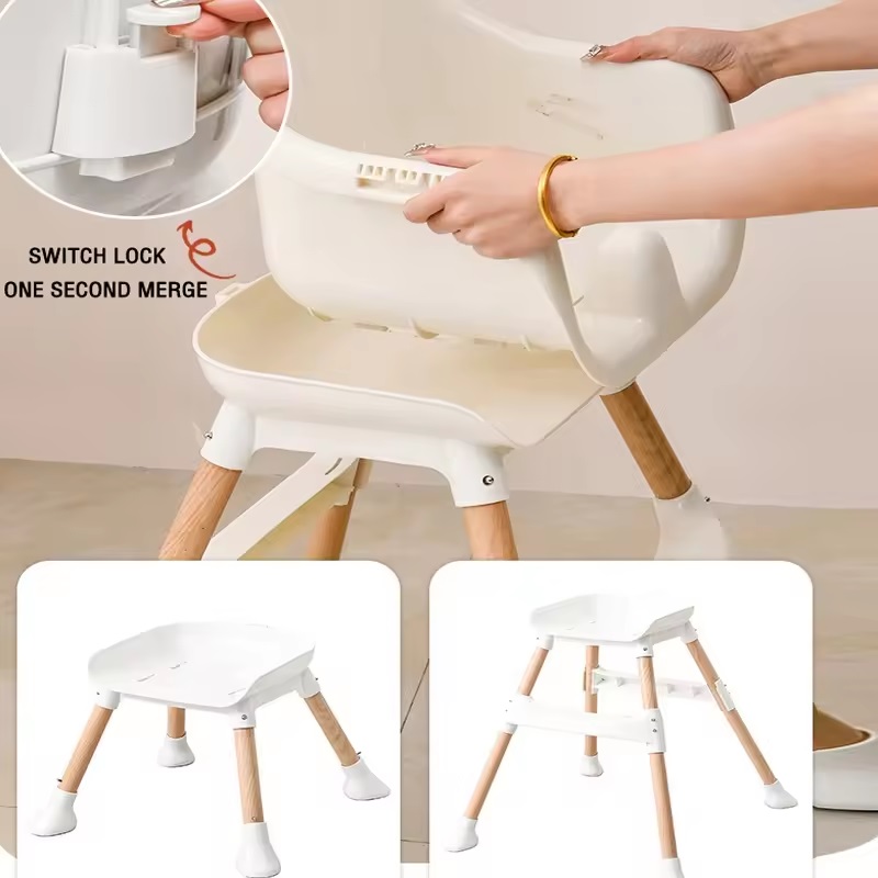 Scaun Masa Little Mom 3in1 Modern Grey - imagine 7