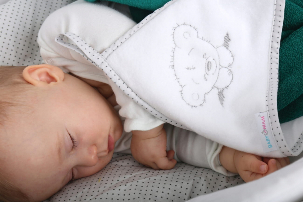 Prosop Baie BabyMam cu Gluga, 100% Bumbac - imagine 2