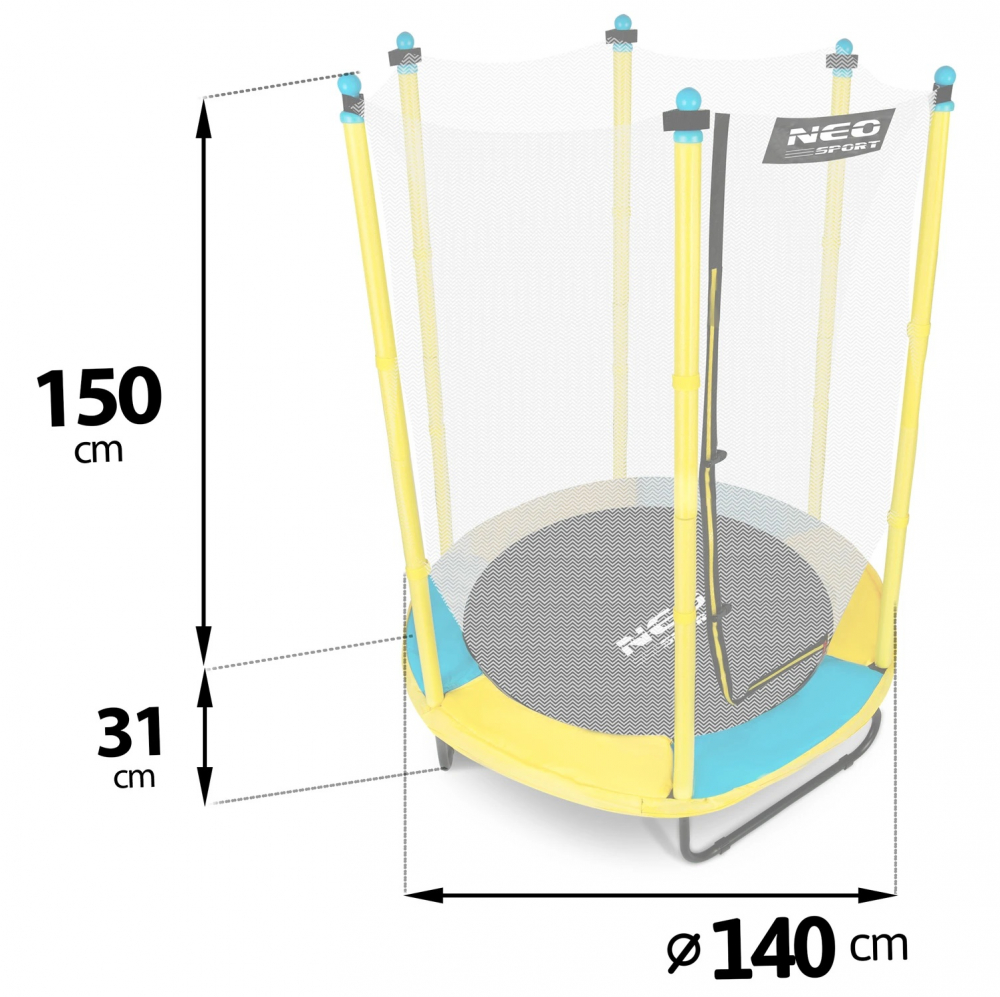 Trambulina Copii Neo-Sport 140 cm cu Plasa - imagine 10