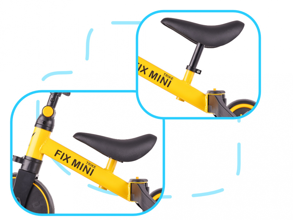 Tricicleta Ikonka Trike Fix Yellow 3 in 1 - imagine 5